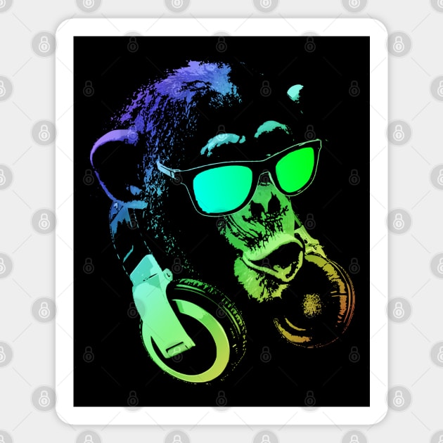 Monkey DJ Magnet by Nerd_art